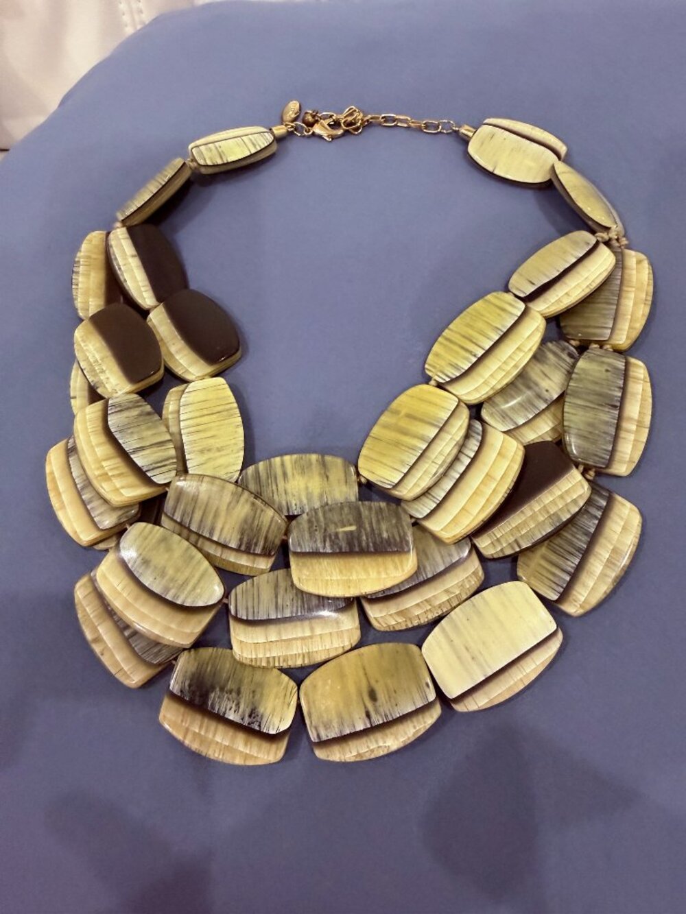 Chico's 4-Strand Beaded Statement Necklace - Gold Tone 🌟